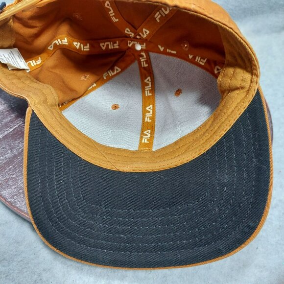 FILA Orange Adventure Snapback Hat With Mountain Patch - Picture 8 of 10